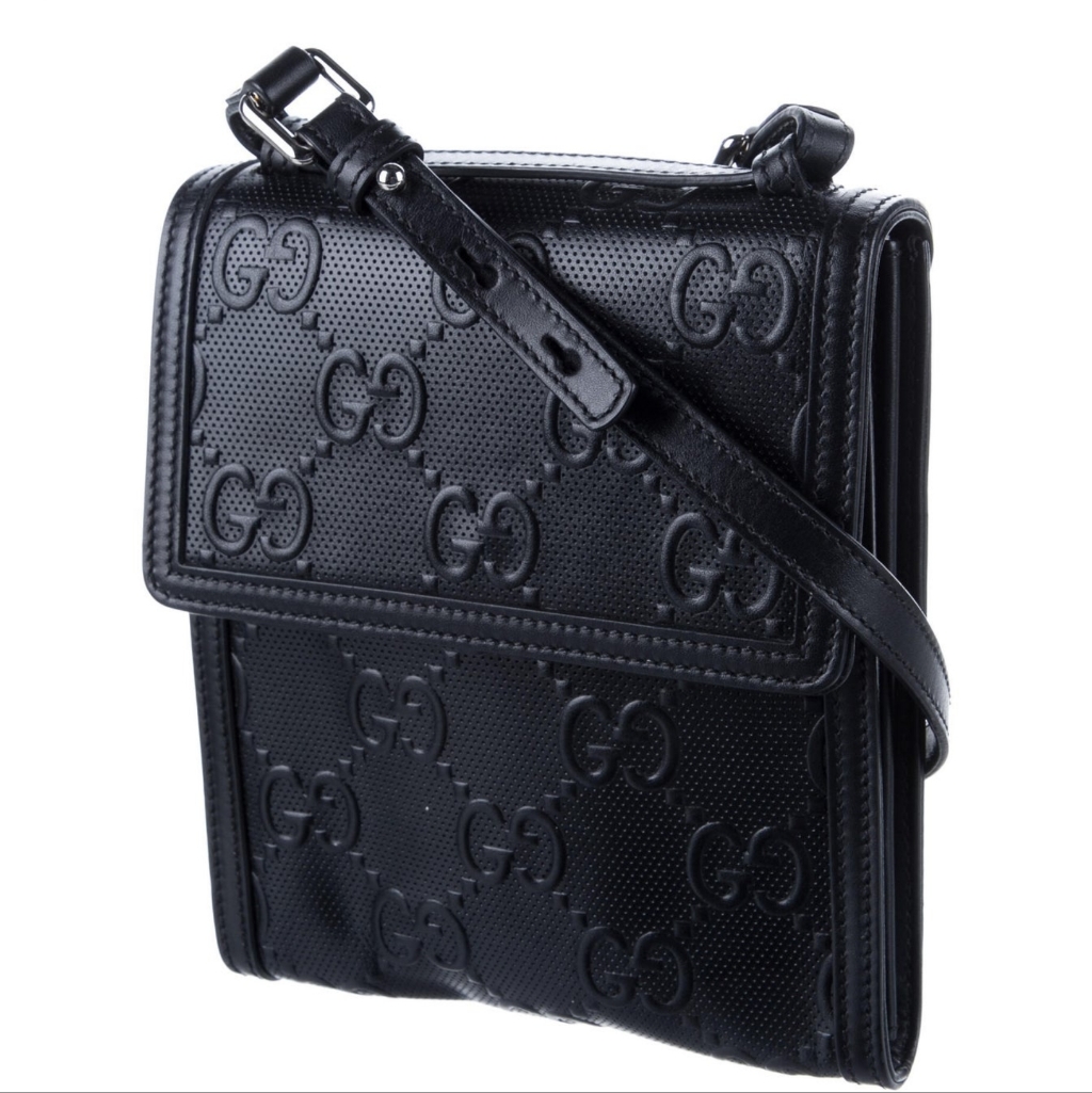 Authentic Gucci Embossed Messenger Bag